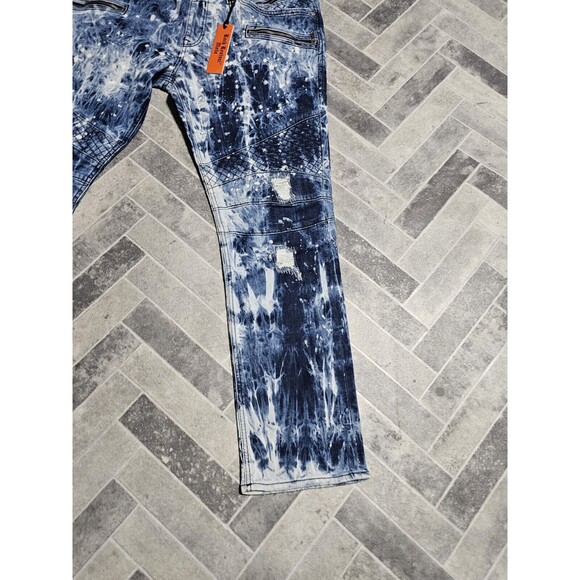 New Rock Revival Jeans "Ean" Light Washed Denim Men's Size 40x32 Distressed - Picture 2 of 16